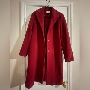 Madison Studio Red Wool Single-Breasted Trench Coat